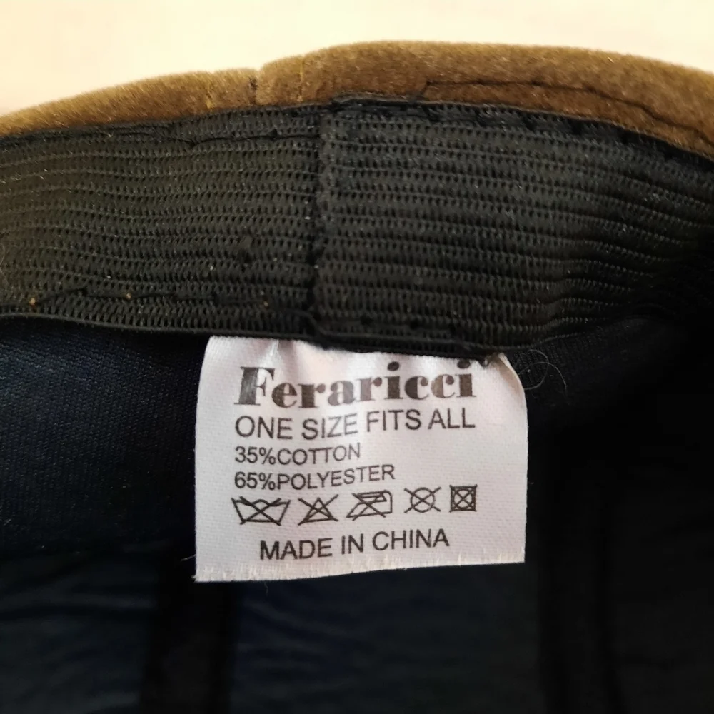 Vintage Feraricci brown velvet newsboy hat
